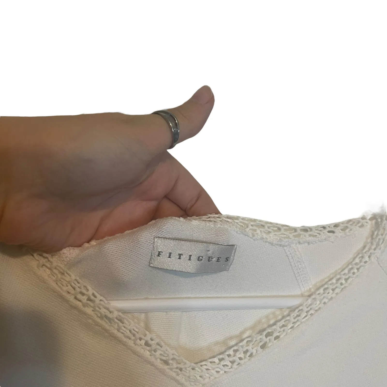 Fitigues Women's Size Medium White Netting Mesh‎ Gorpcore Long Sleeve Top - Image 5