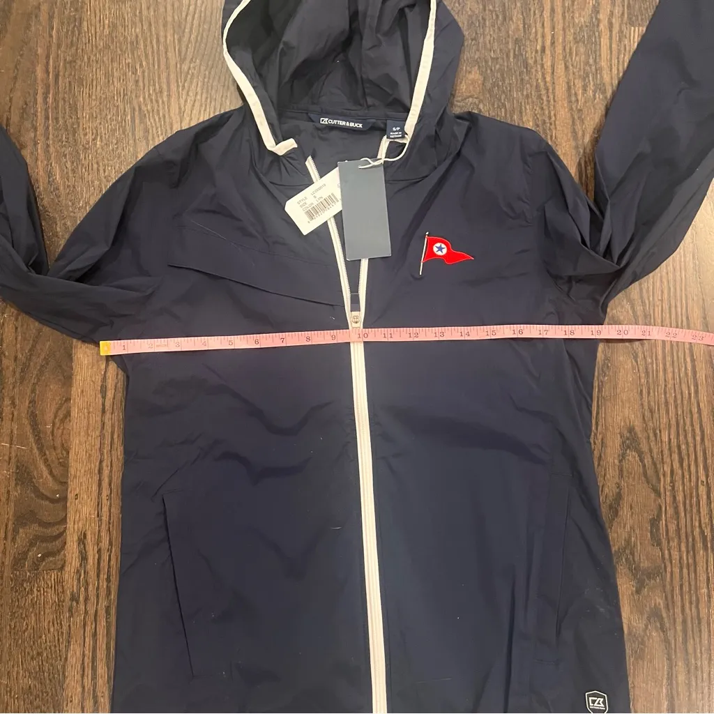 NWT Cutter & Buck Women's Breaker Hooded Jacket Navy Blue Small CB WeatherTec - Image 9