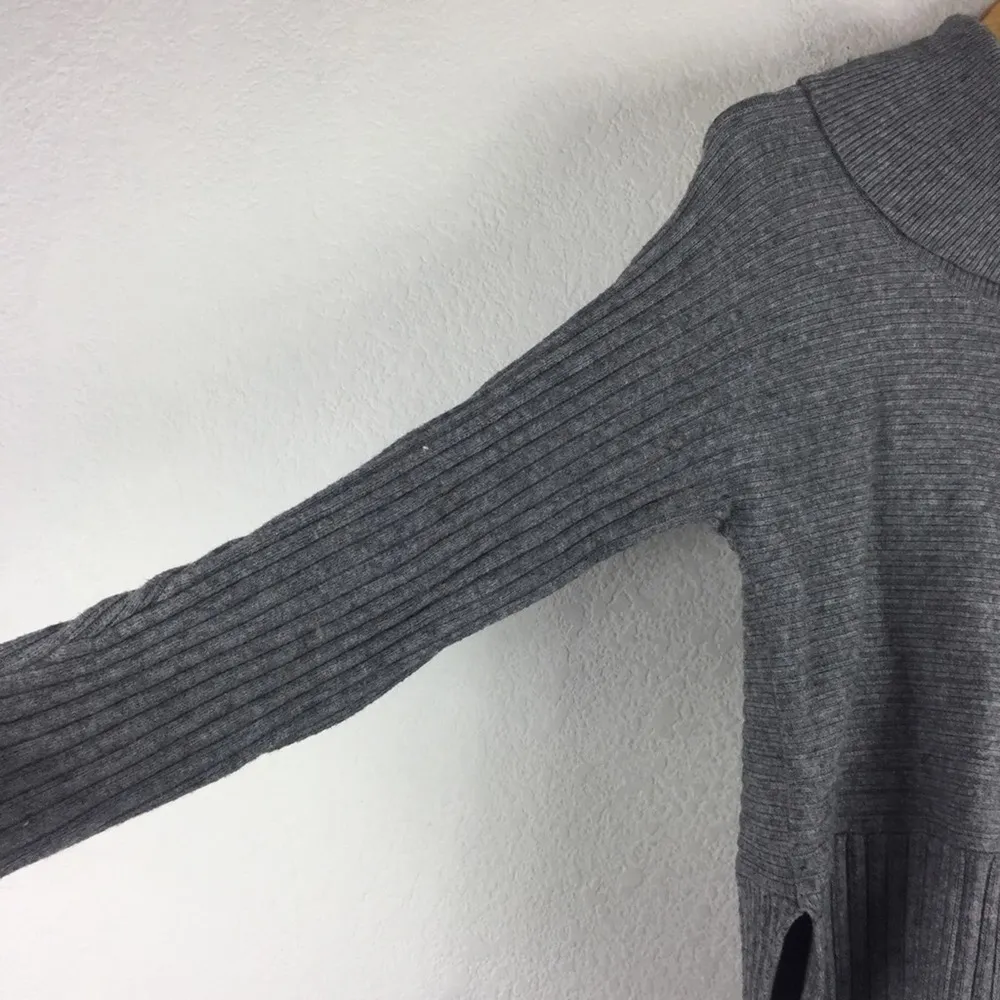 Anthropologie Moth Grey Ribbed Cowl Neck Oversized Cozy Knit Sweater Small - Image 11