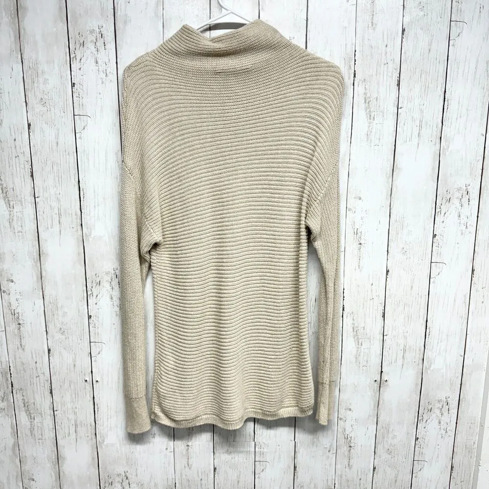 Michael Kors Sweater Women Size S Turtle Neck Ivory Long Sleeve Knit Top - Image 4