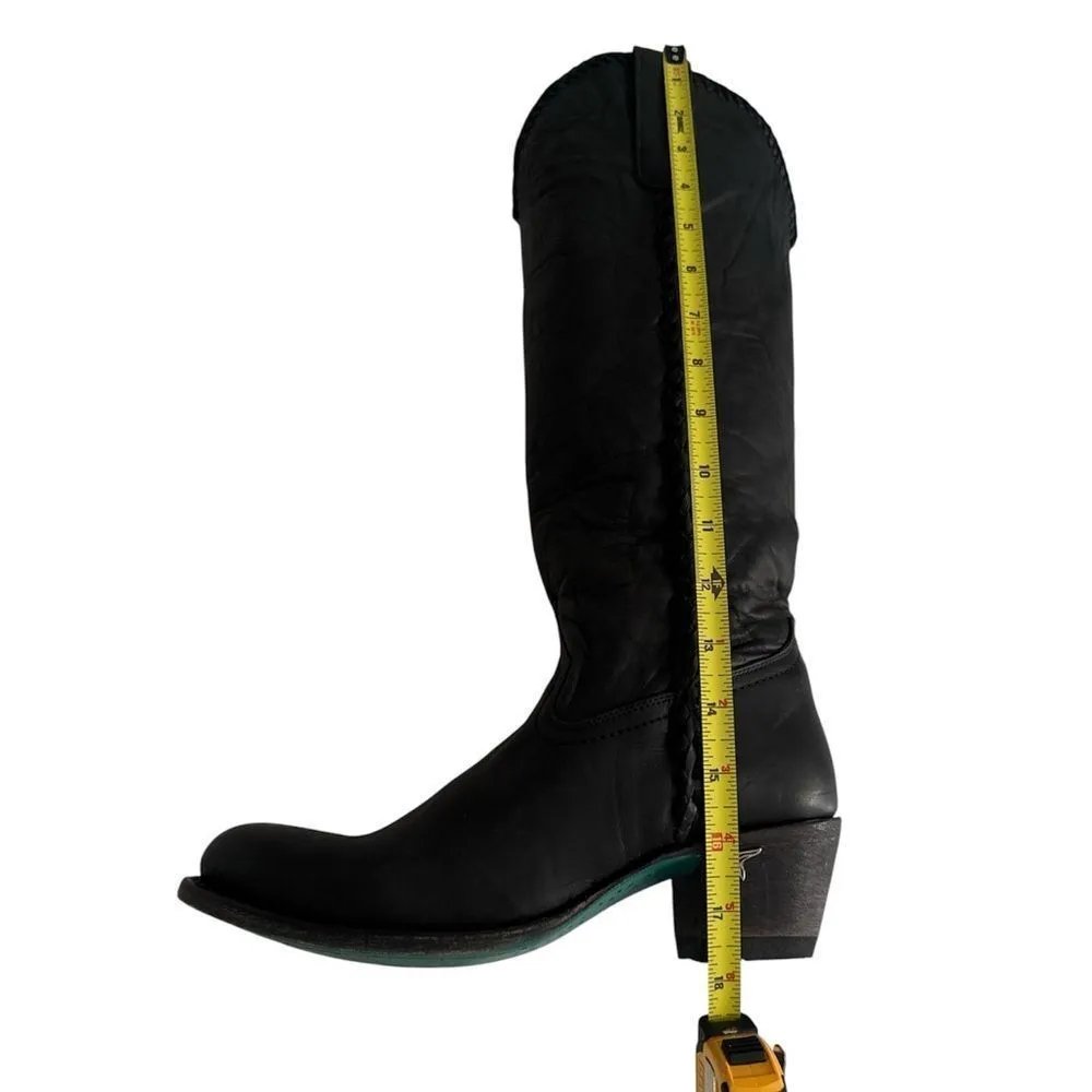 Lane Women's Plain Jane Charcoal Tall Western Boots EUC Black Size 7.5 - Image 8