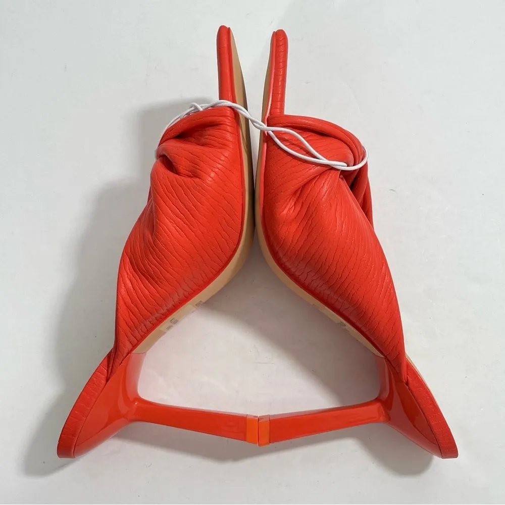 NEW Olivia‎ Jaymes Bright Orange Red Size 7 Sandals Open Back Square Toe Shoes - Image 6