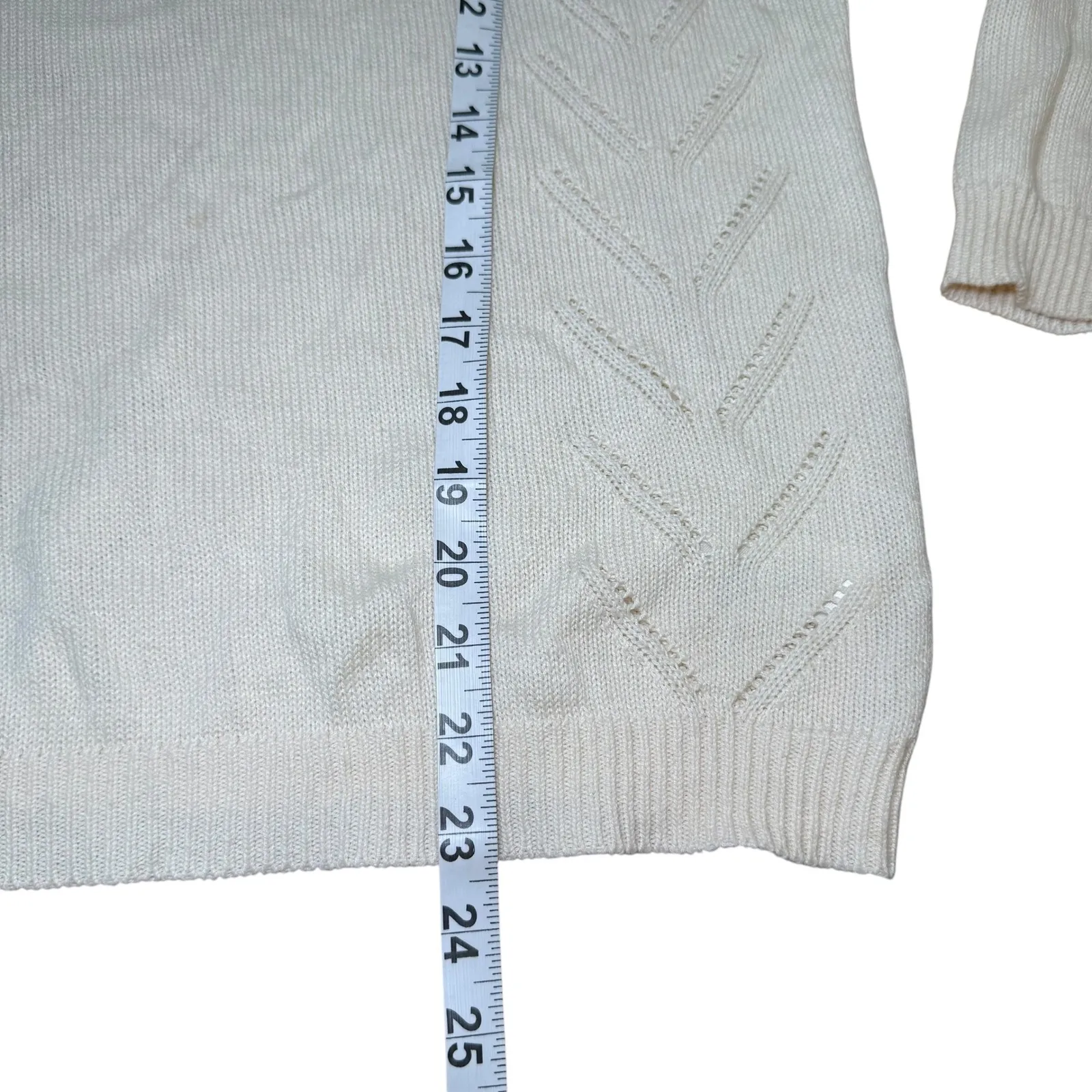 Lulus Cream Knit Sweater Women's Small Long‎ Sleeve Round Neck Casual - Image 8