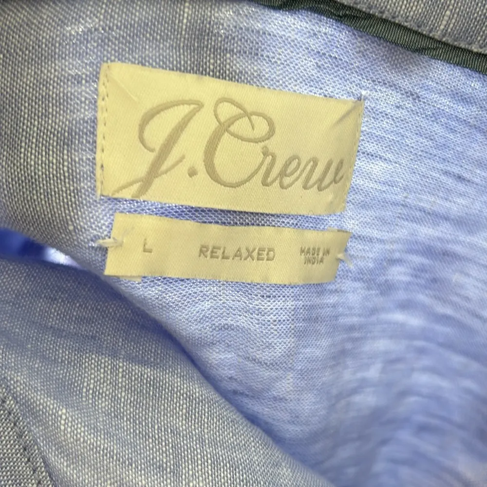 J. Crew Baird McNutt Irish Linen Relaxed Short Sleeve Shirt French Blue Medium - Image 2