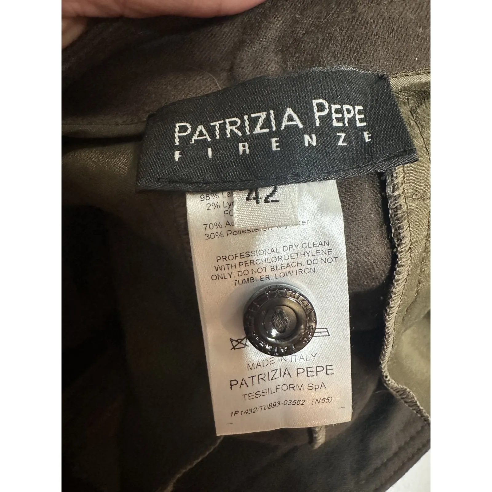 PATRIZIA PEPE MADE IN ITALY‎ WOOL CAPRI LENGTH PEDAL PUSHER PANTS SIZE 42 (US 6) Brown - Image 4
