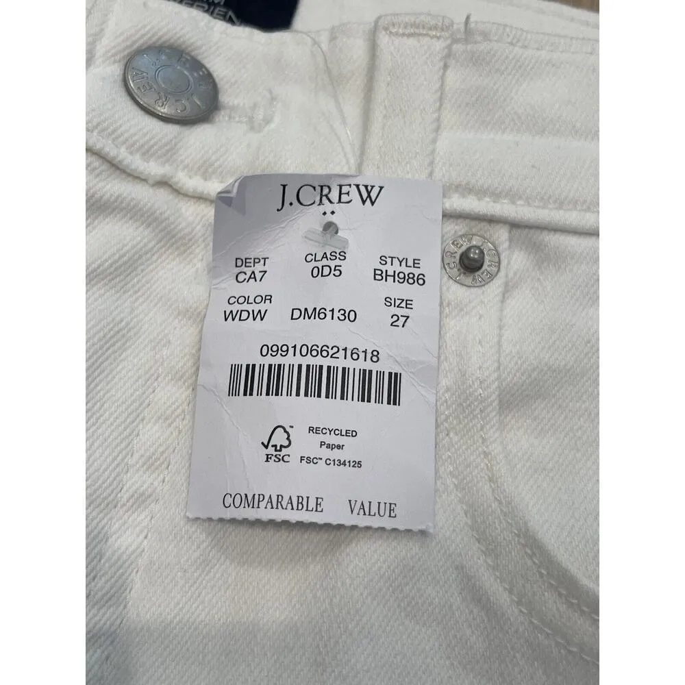 J. Crew Petite slim boyfriend Distressed White jean‎ Women’s Size 27 MSRP $168 - Image 3