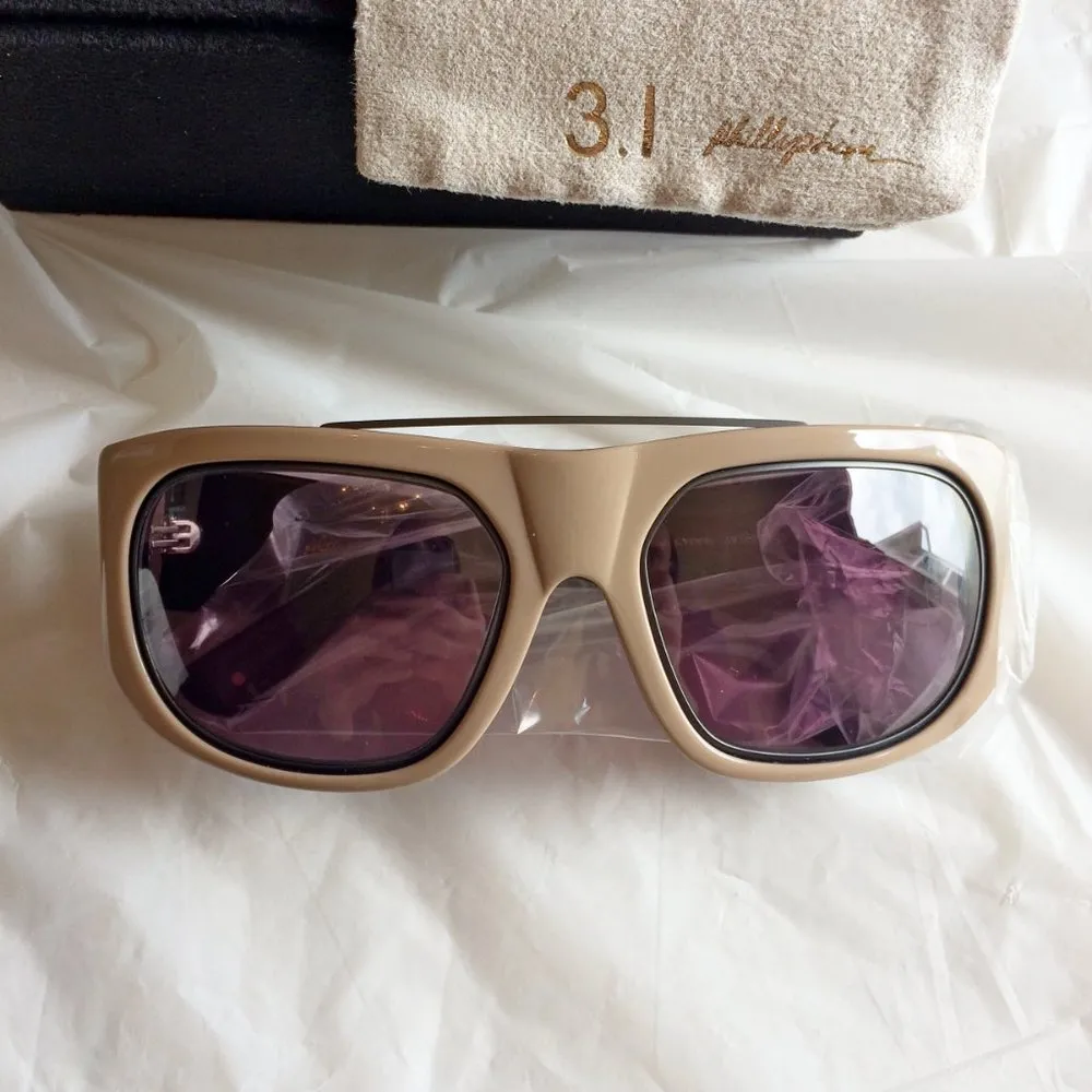 3.1 Phillip Lim "RYDER" tall arm violet tinted lens hybrid aviator sunglasses - Image 3