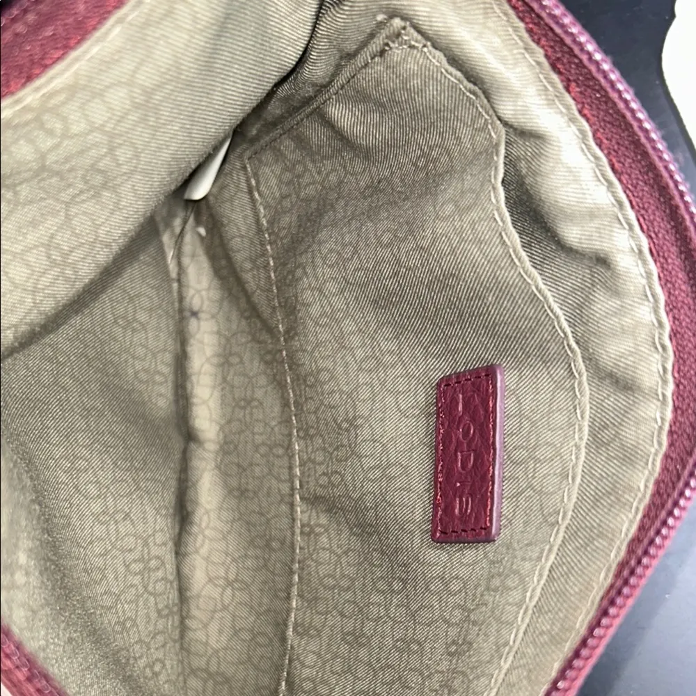 Lodis Red Leather Clutch with Gold Accents - Image 5