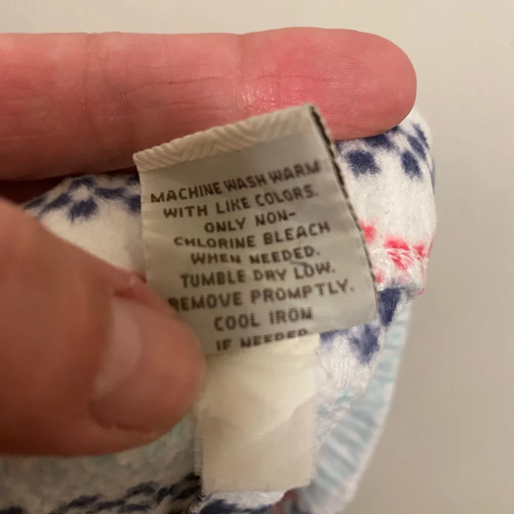 Sonoma Intimates Womens Sleep Lounge Pajama Pants M Winter White Blue Pink Print - Image 6