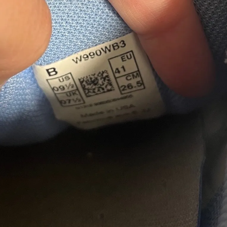 Rare New Balance 990v3 Made in USA White Baby Blue Sneakers Womens size 9.5 Shoe - Image 7