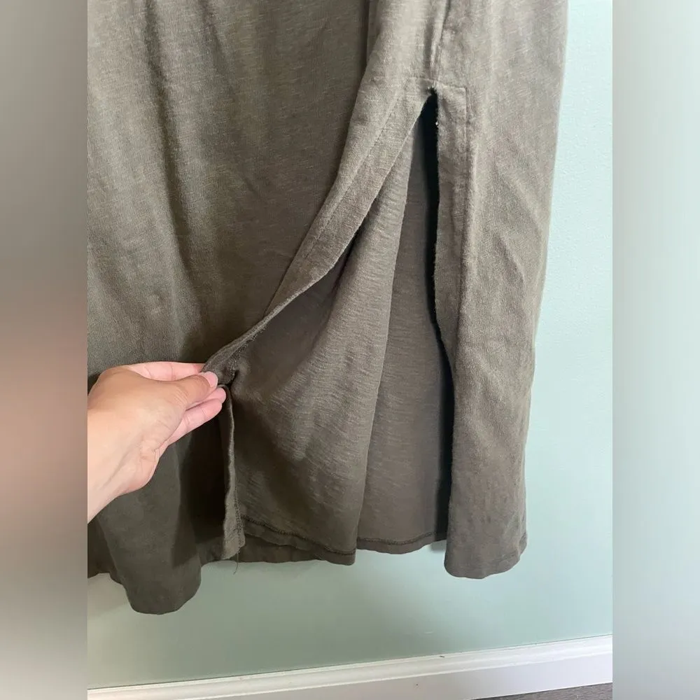 C&C California Olive 100% Cotton Tee Shirt Maxi Summer Beach Dress SZ L - Image 4