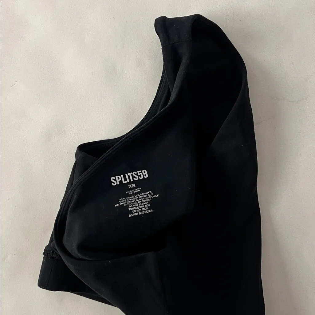 Splits59 Black Airweight One Shoulder Longline Sports Bra Tank XS - Image 6