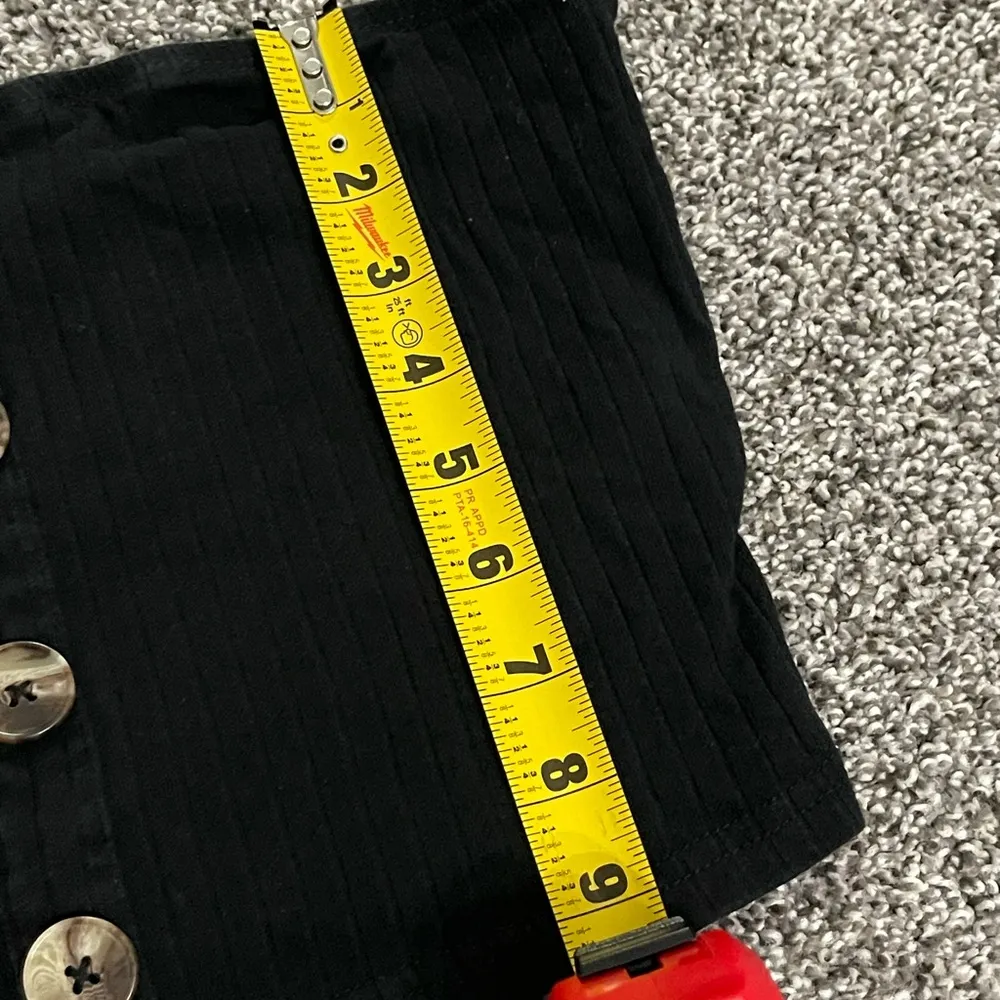 Shein black button up strapless crop top L - Image 5