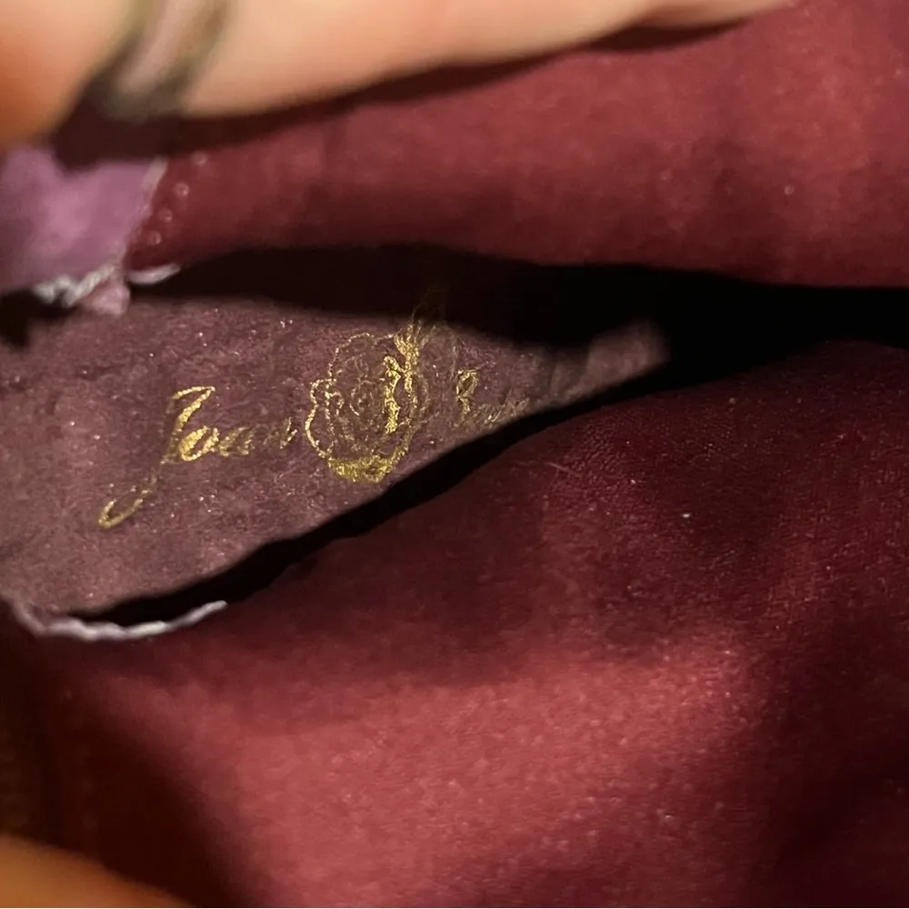 Joan Boyce Maroon Red Sequins Heels, Back Gold Zipper; 10 Women’s - Image 7