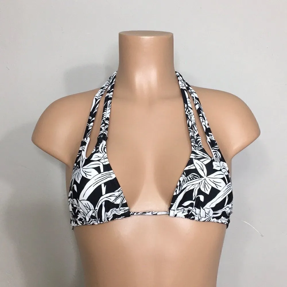 New. Volcom black and white floral bikini top. - Image 9