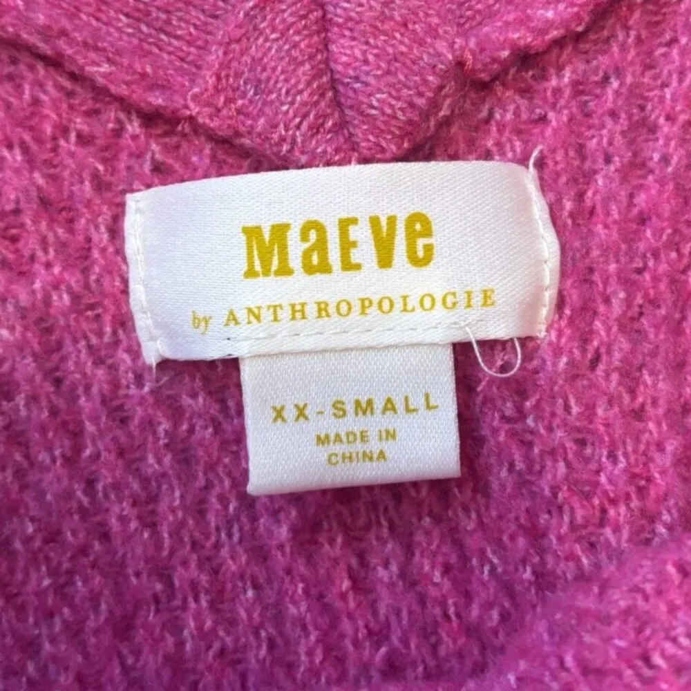 Anthropologie Maeve Pink Waffle Knit Cross Back Sweater Women’s XXS - Image 4