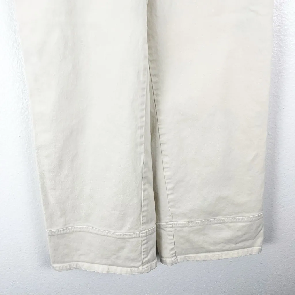 A.L.C. Ivory High Rise Flat Front Pockets Wide Leg Jeans, Size 0 - Image 10