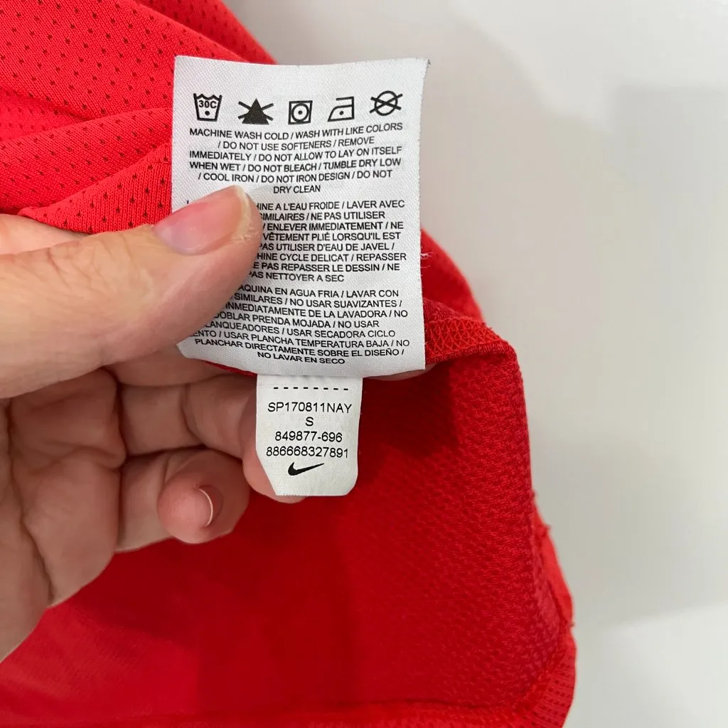 Nike  Small Red Mesh Short Sleeve Athletic Tech Tee - Image 5