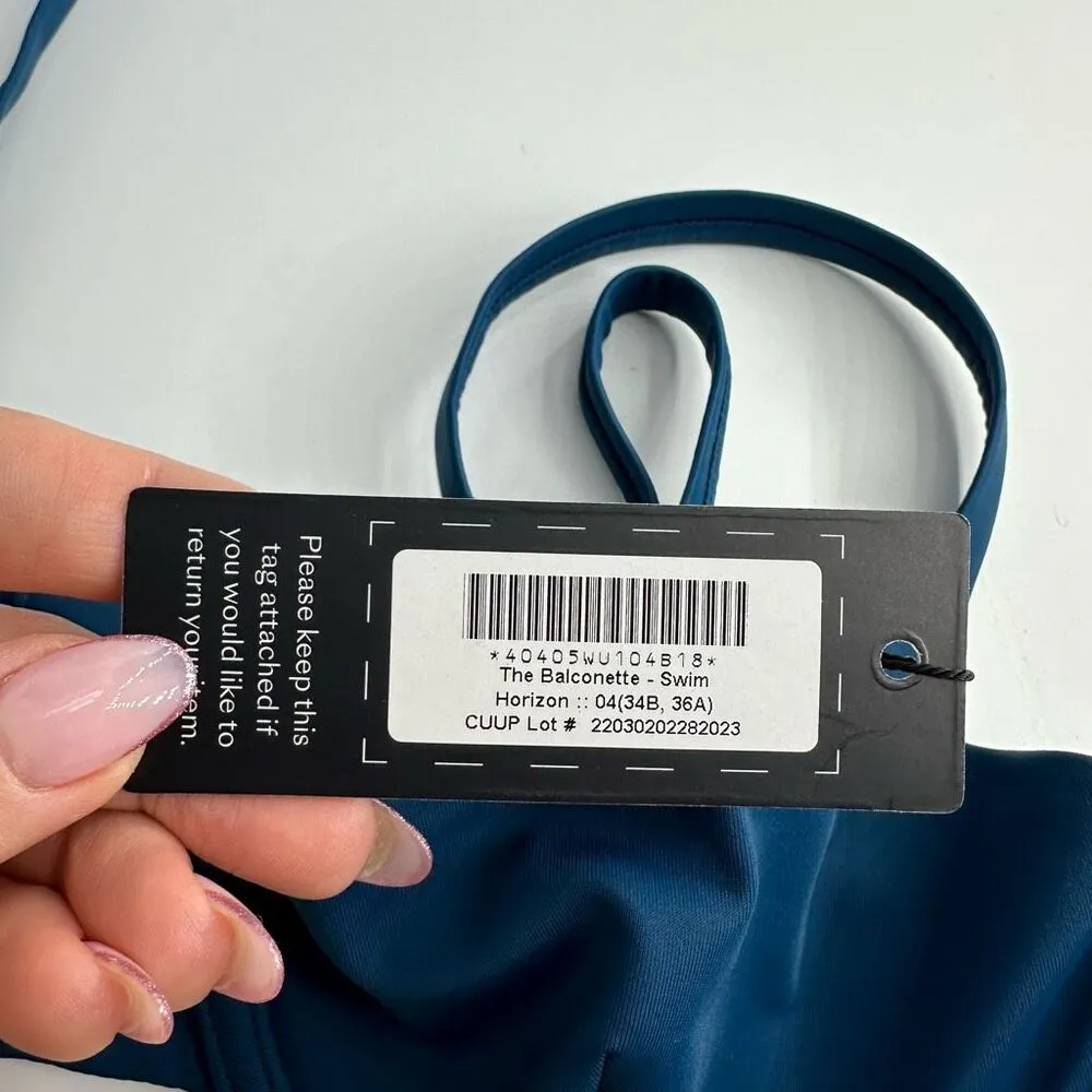 NWT CUUP The Balconette Top in Blue Horizon UPF 50 Slide and Set Size 4 34B - Image 5