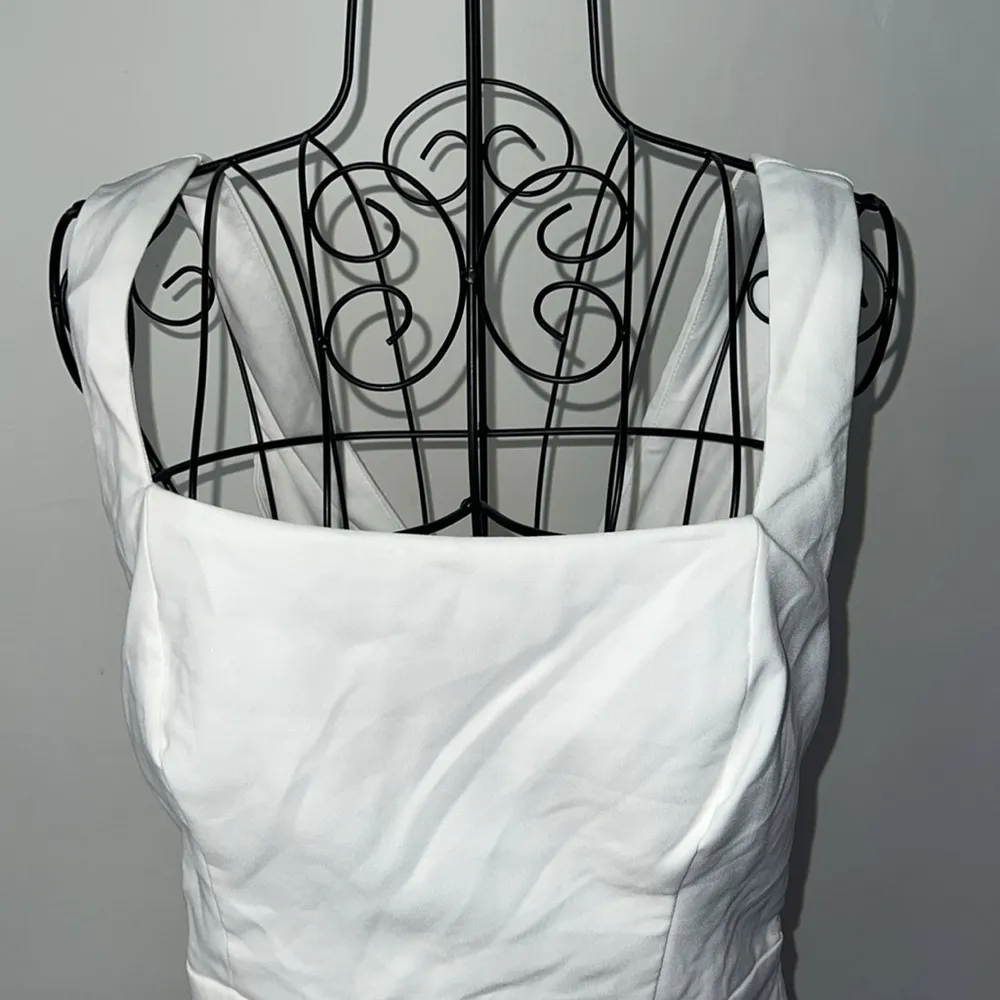 Blissfully Beaming White Sleeveless Bow Mini Dress - Image 5