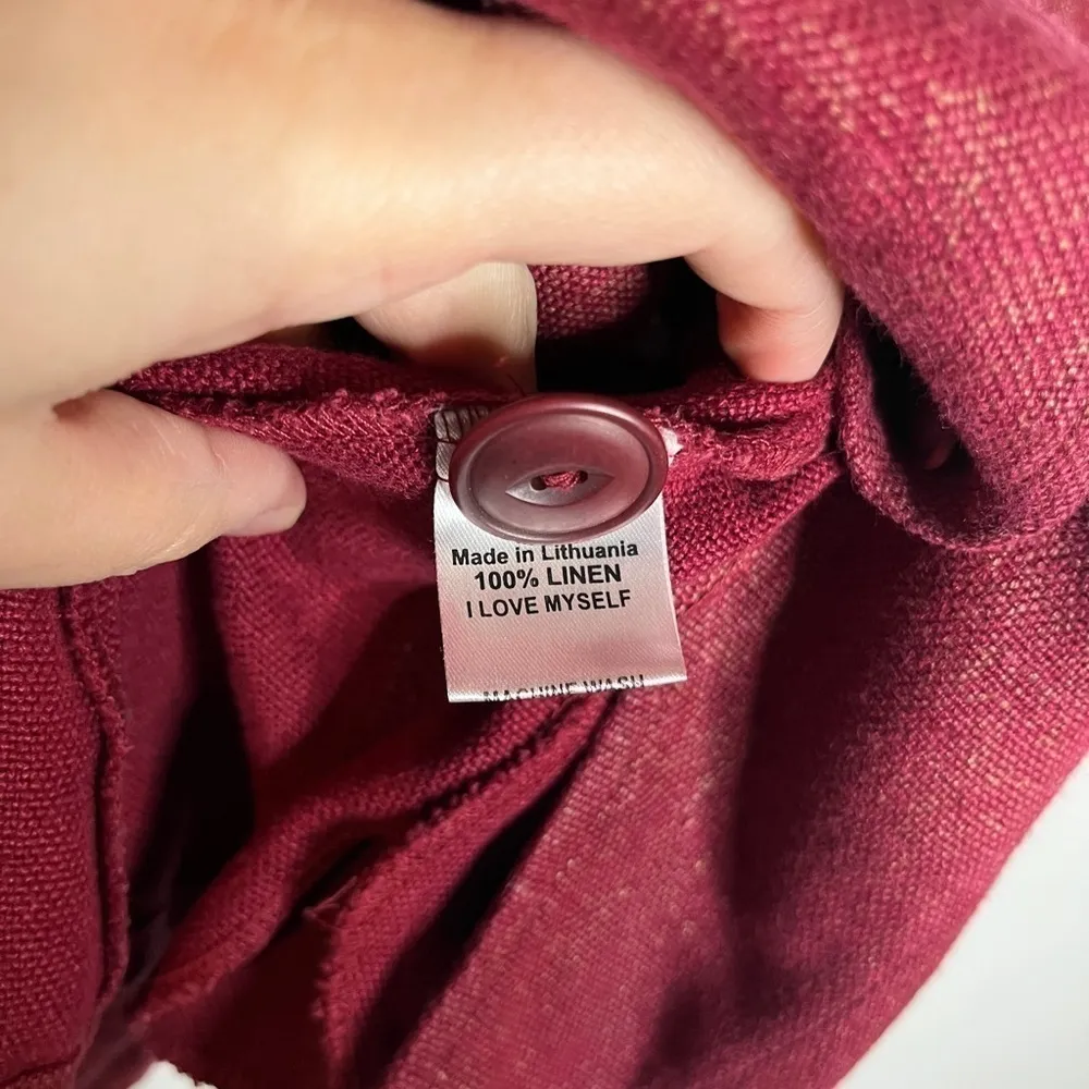 Flax red and gold metallic linen blazer jacket - Image 5