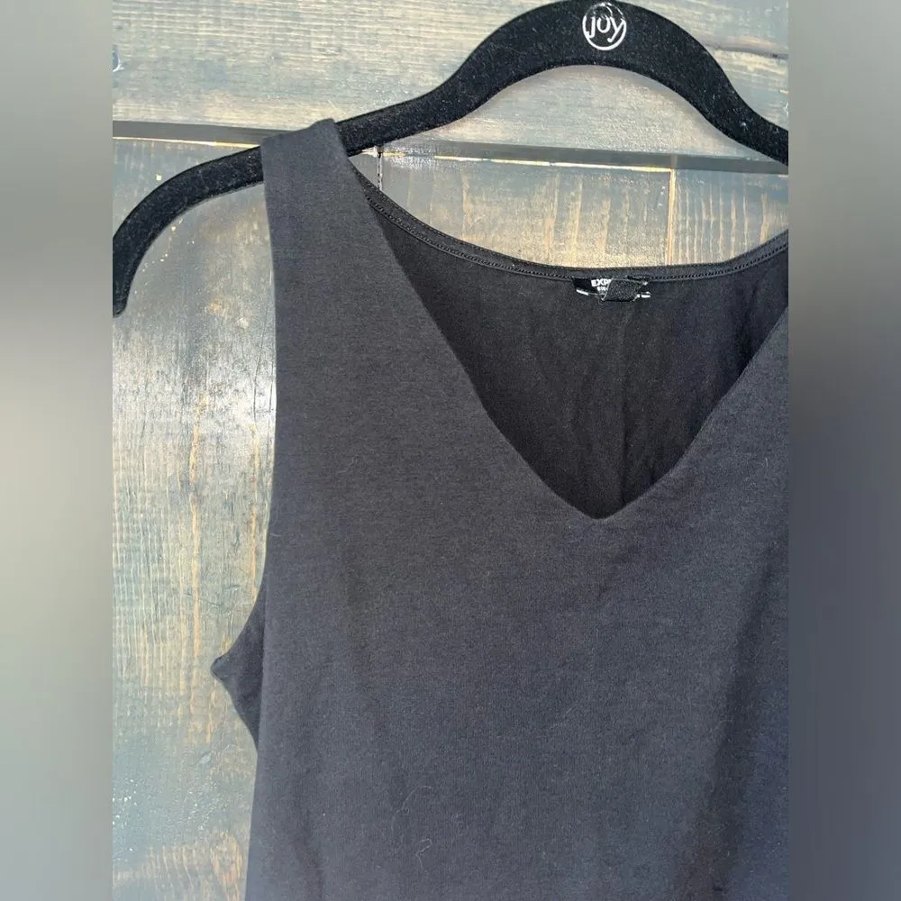 Classic Black V-Neck Sleeveless Tank Top Blouse Basic Essential Layering Cami‎ - Image 2