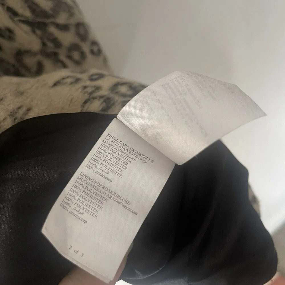 Bebe Y2k Girlie Womens Size XS Cheetah Mob Wive Faux Fur Long Button Trench Coat - Image 8