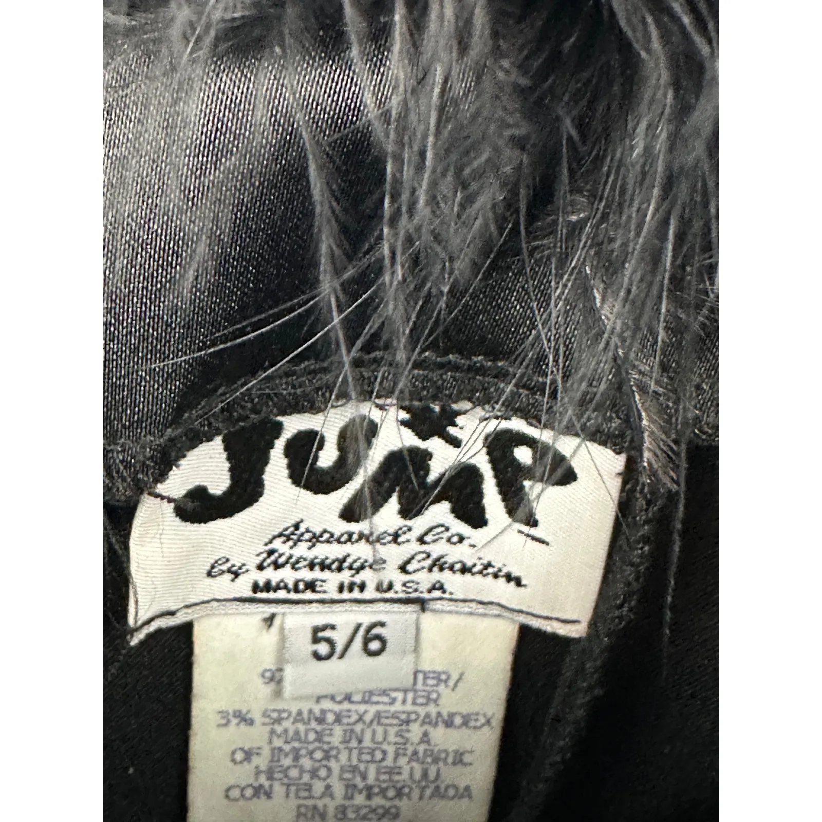 Women’s Juniors Vintage Jump Apparel Co. black dress w/feather detail size 5/6 - Image 5
