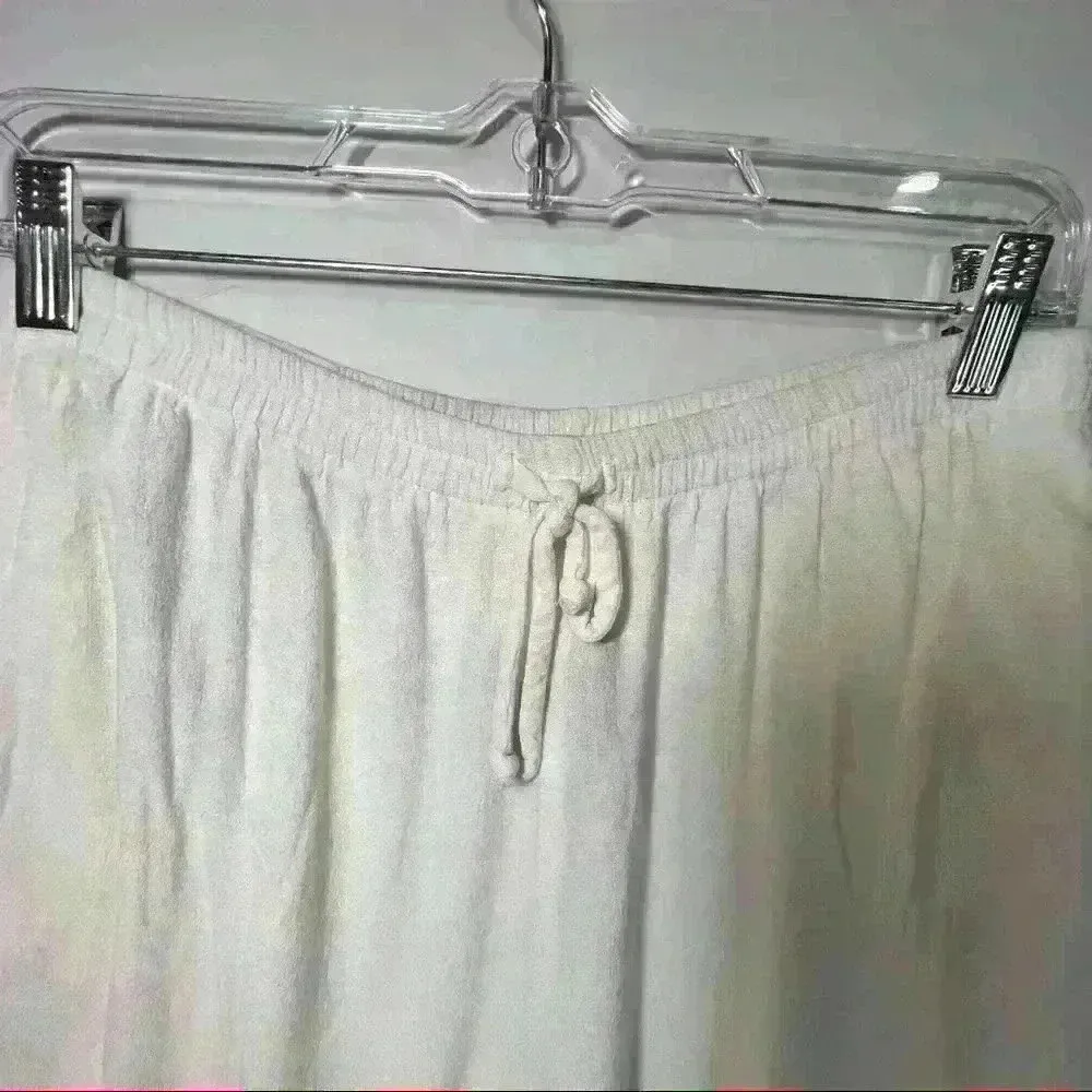 JAY PETERS Made In USA Womens 100% Rayon White Chino Short Sz L Comfy Relax Size L - Image 3