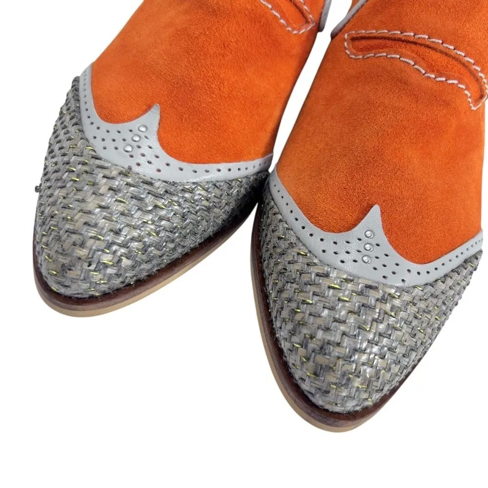 DKODE Satchel Leather Loafers Orange Size 8.5 - Image 3