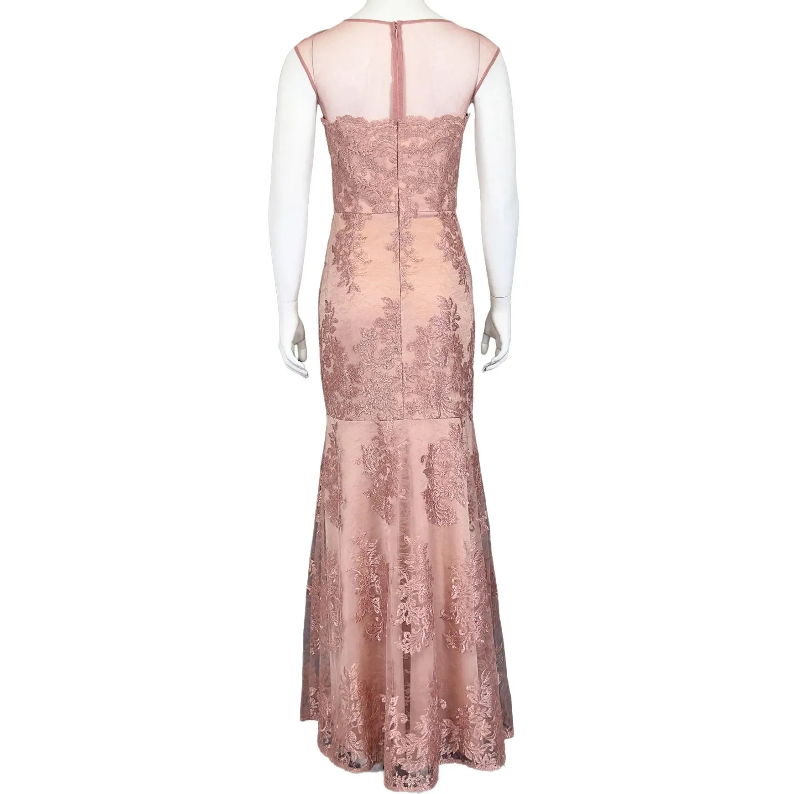 DAVID MEISTER Pink Tulle Gown Mesh Princess Lace Size 4 Formal Dress Maxi - Image 13