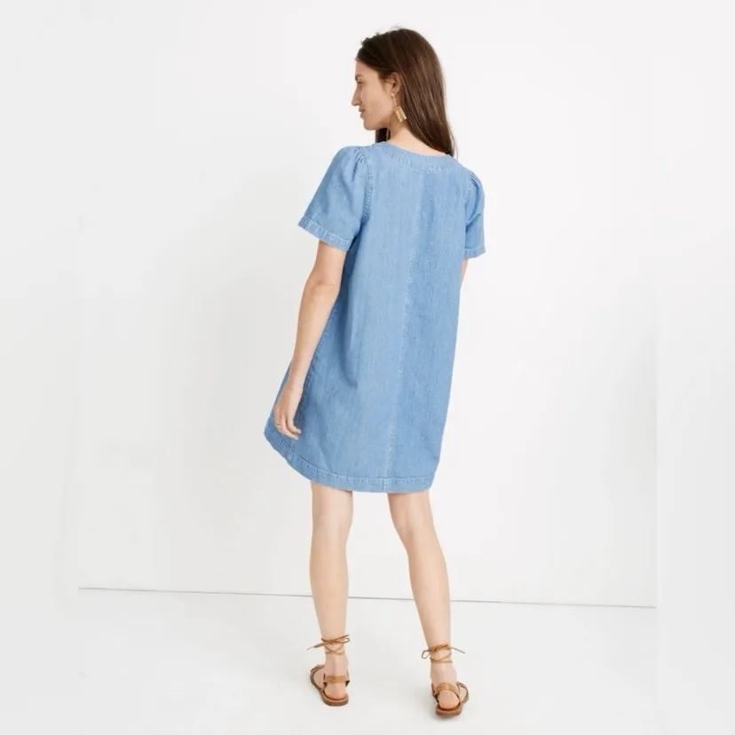 Madewell Denim Popover Swing Dress Chambray - Image 3
