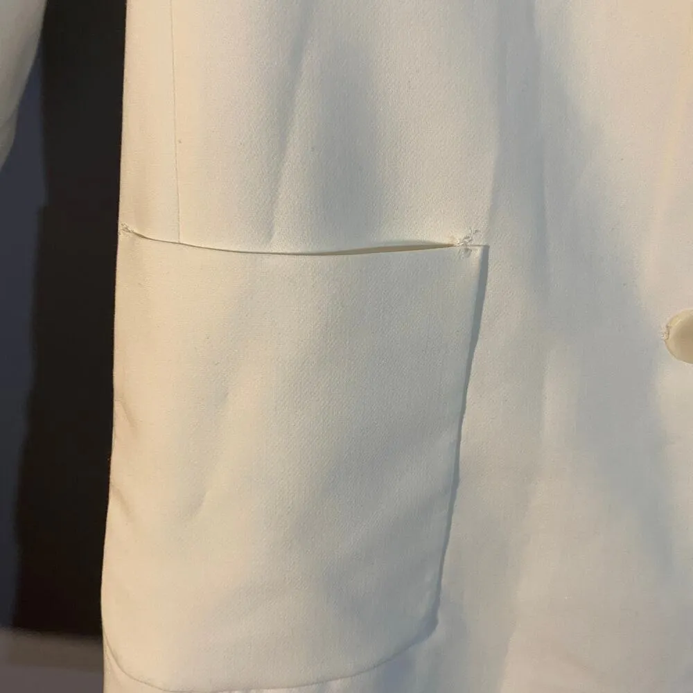 Zara White Two Button Notched Collared Oversized Blazer Jacket Women Sz XS - Image 3