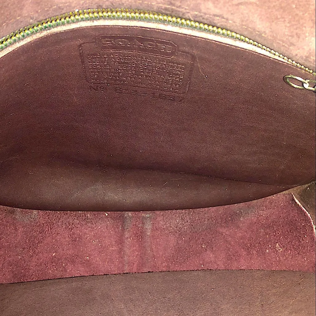 Vintage COACH Stewardess Mahogany Glove Tanned Turn Lock Bag NYC USA COA 9525 - Image 13