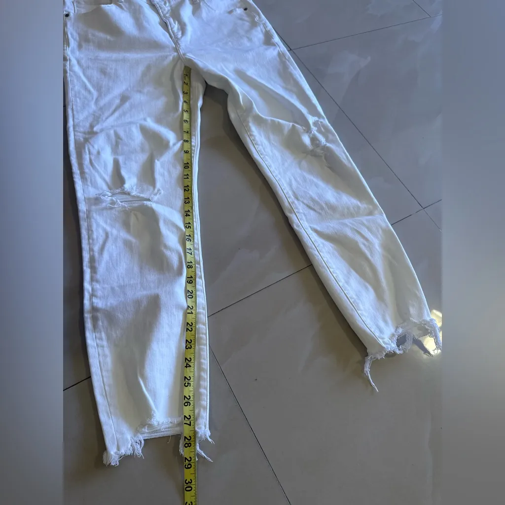 Abercrombie & Fitch White High Rise Super Skinny Jeans size 33/. 16 L - Image 6
