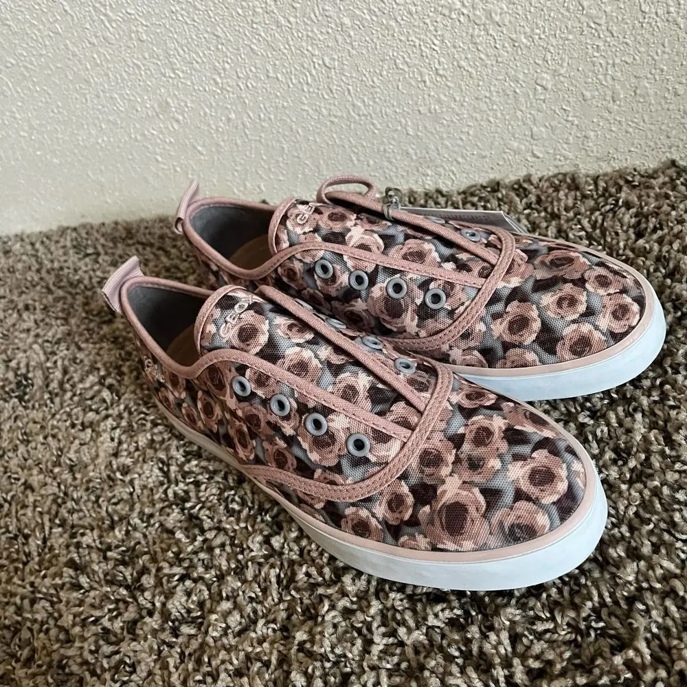 GEOX Respira Size 35 NWT Floral Women's Sneakers Lace Up Slip On Shoes - Image 3