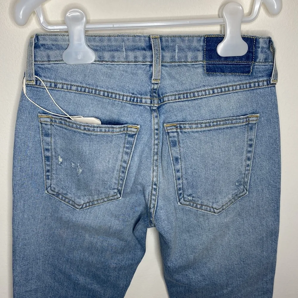 Amo Stix Crop mid rise slim fit distressed jeans in Check us later wash size 24 - Image 76