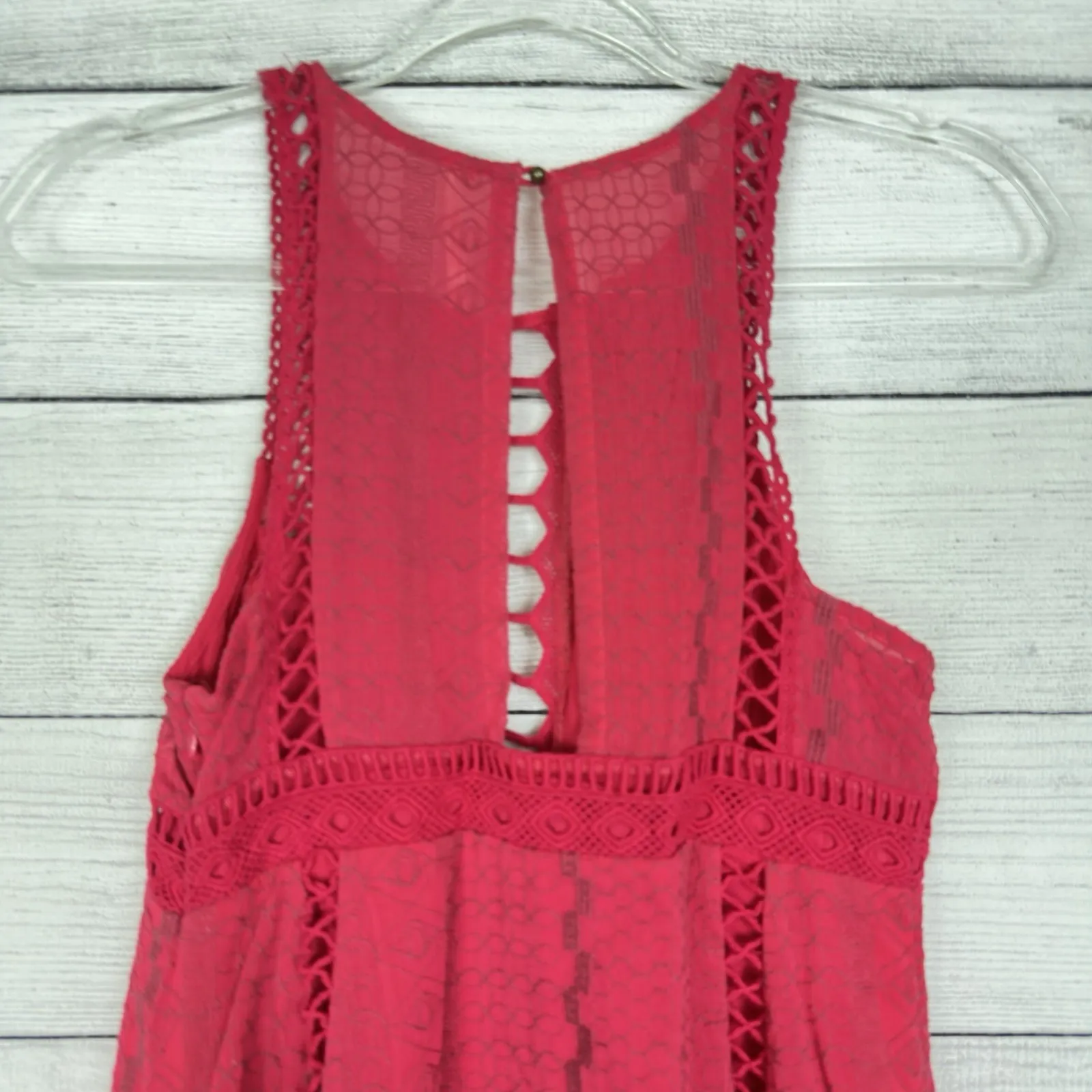 Free People Wherever You Go Crochet Lace Mini Dress Size XS/0 Boho Coquette Cute - Image 9