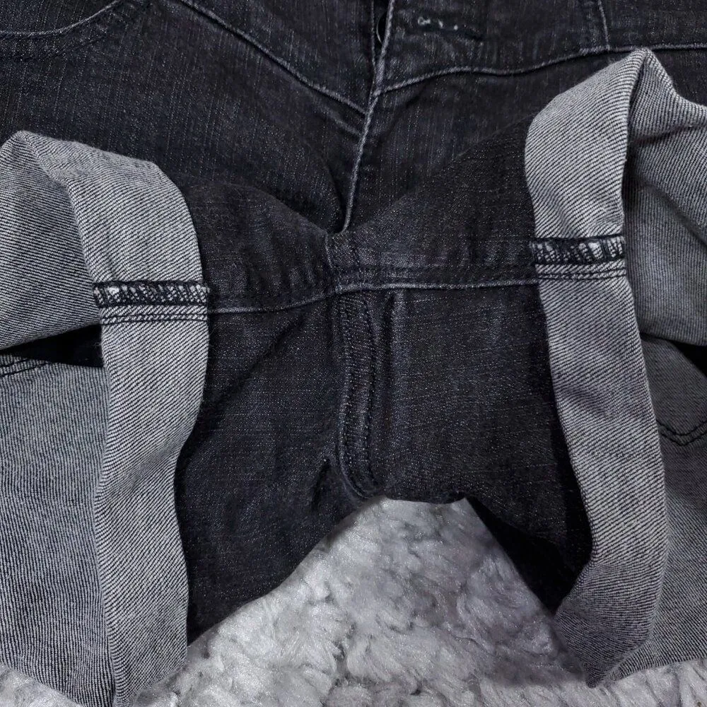 Hot Topic Lovesick Black Rolled Cuffed Jean Shorts Stretch Denim Size 5 - Image 3