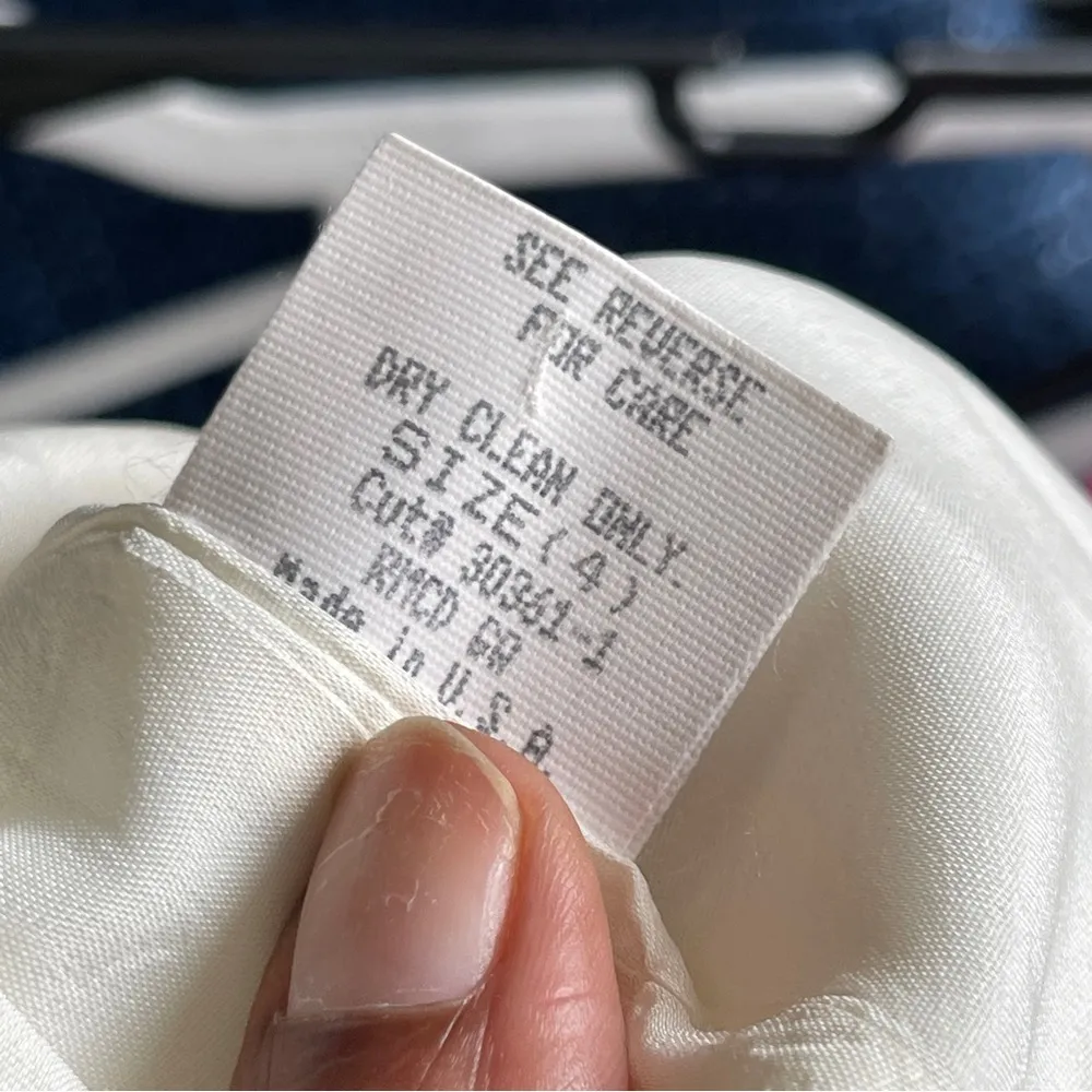 LAUNDRY BY SHELLI SEGAL | Cream Satin Accent Shift Dress Sz 4 - Image 7