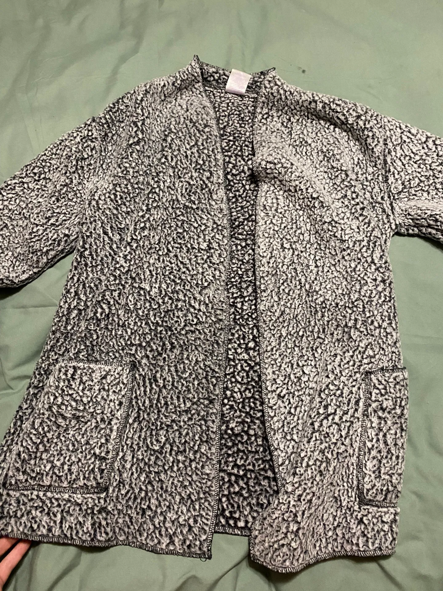 Sherpa Cardigan Gray Size M - Image 2