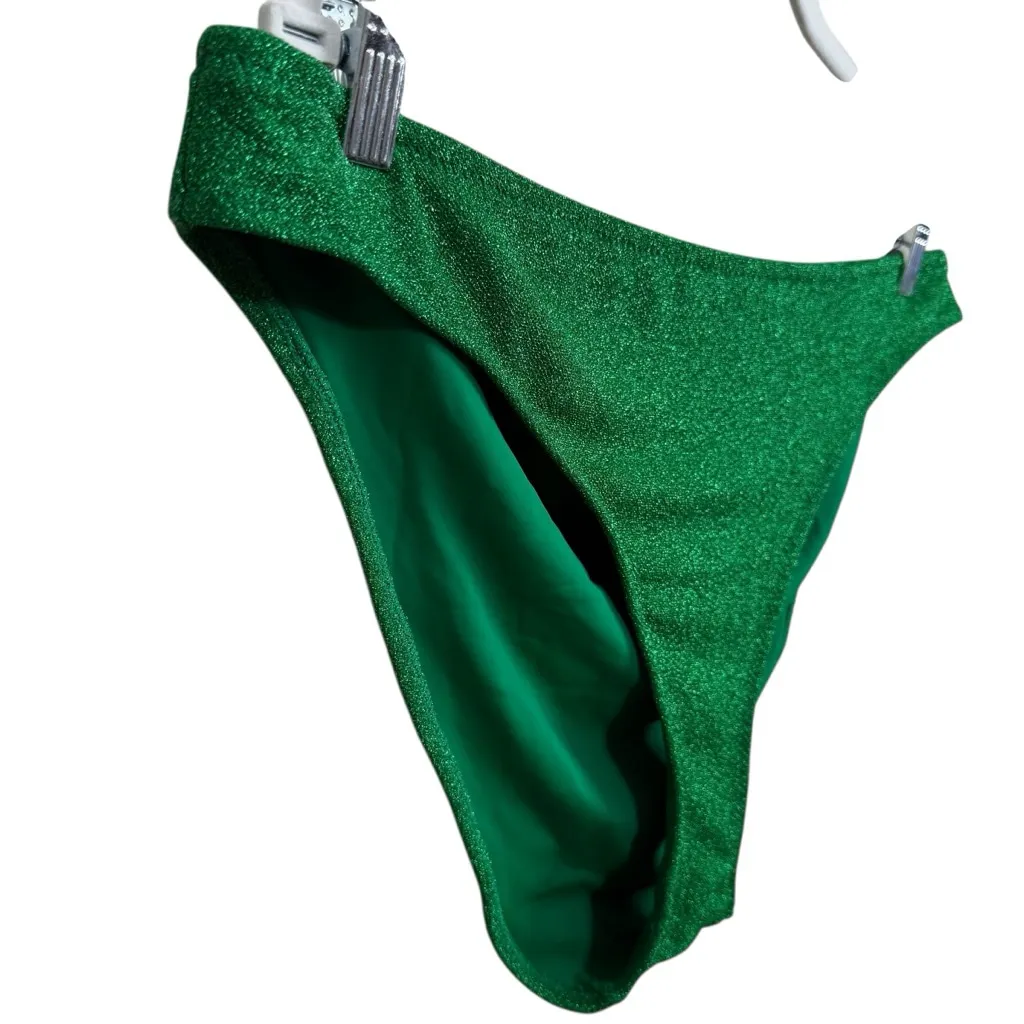 Good American Juniors 7 Green Shimmer Bikini Bottom NWT - Image 4