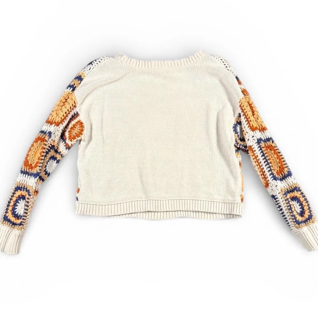 American Eagle Crochet Granny Square Sweater grannycore Size Small AEO knit 90s - Image 2