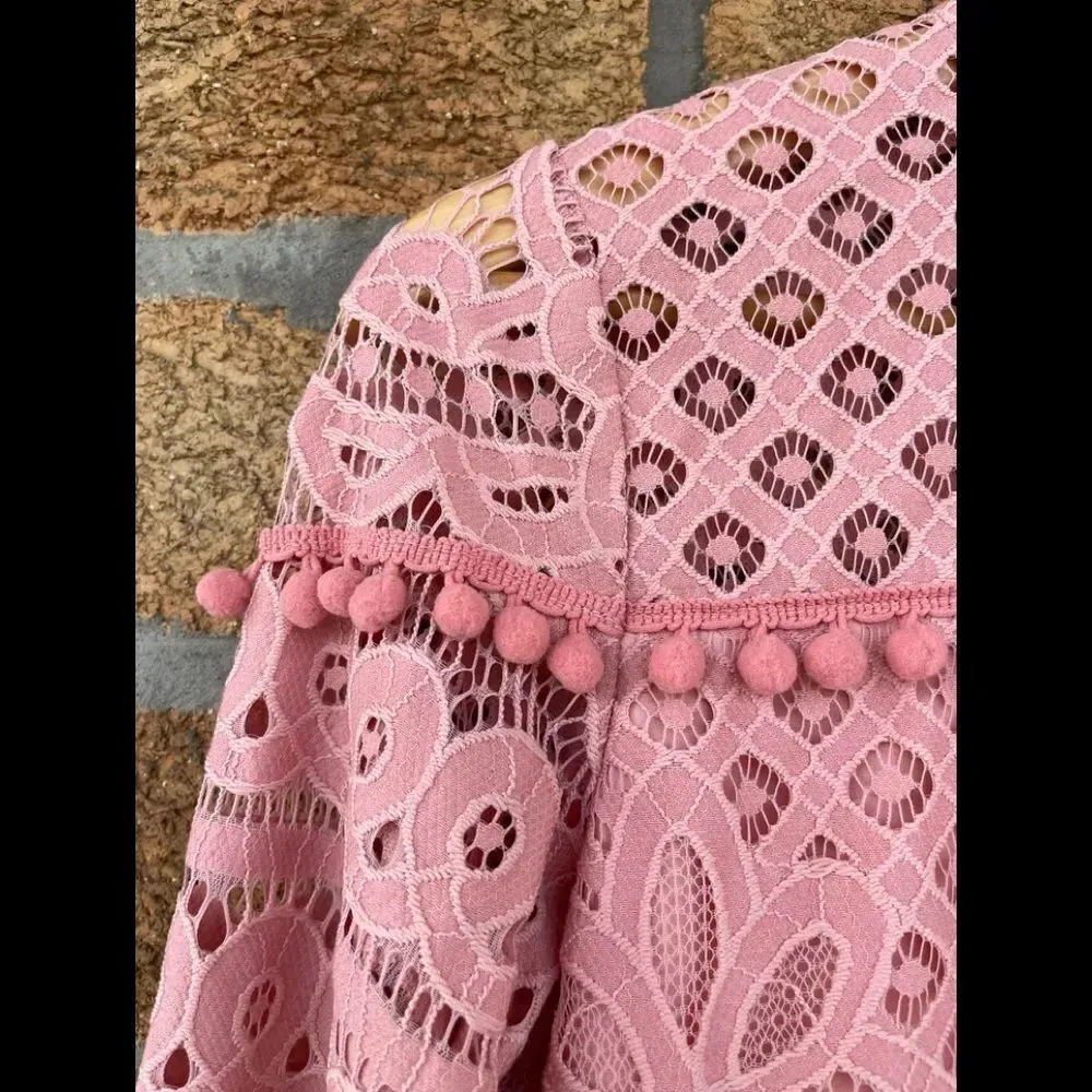 Tularosa Holly top long sleeve lace blouse small - Image 4