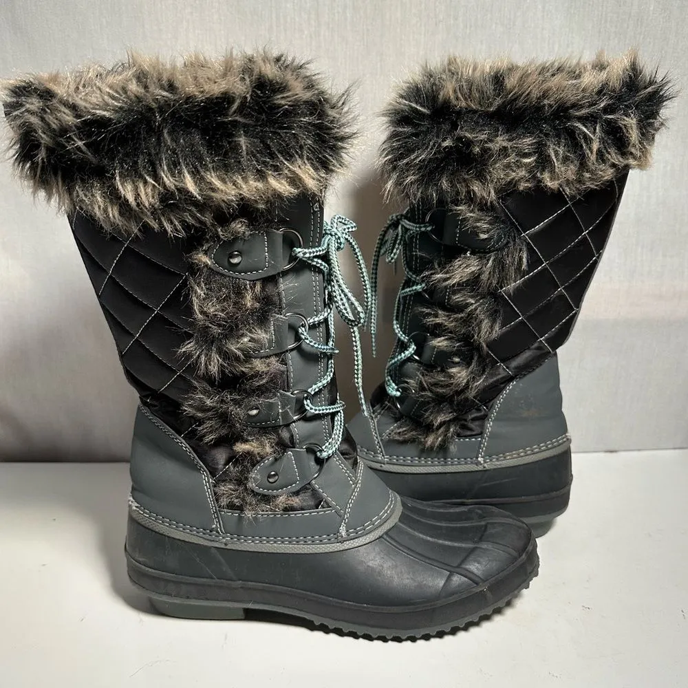 Khombu Calder Thermolite Winter Snow Boots Faux Fur Black Size 9M - Image 6