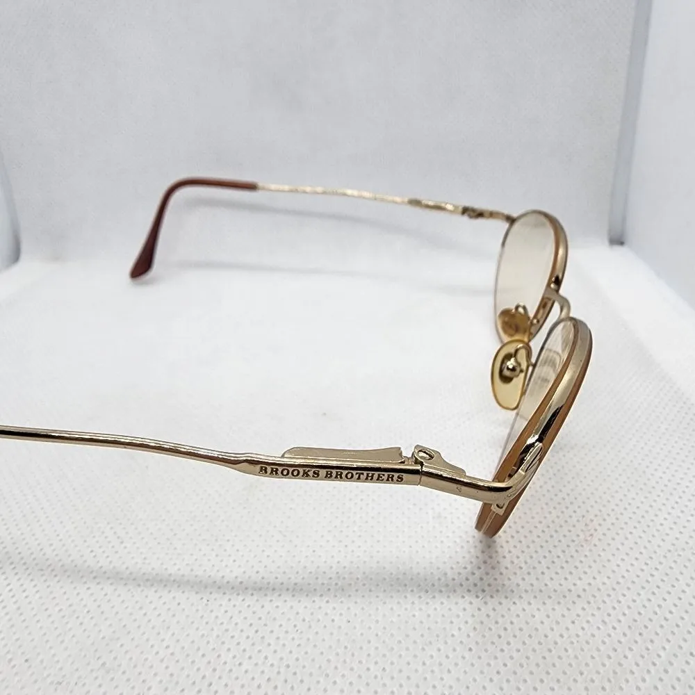 Brooks Brothers Gold & Brown Prescription Glasses Frames - Image 5