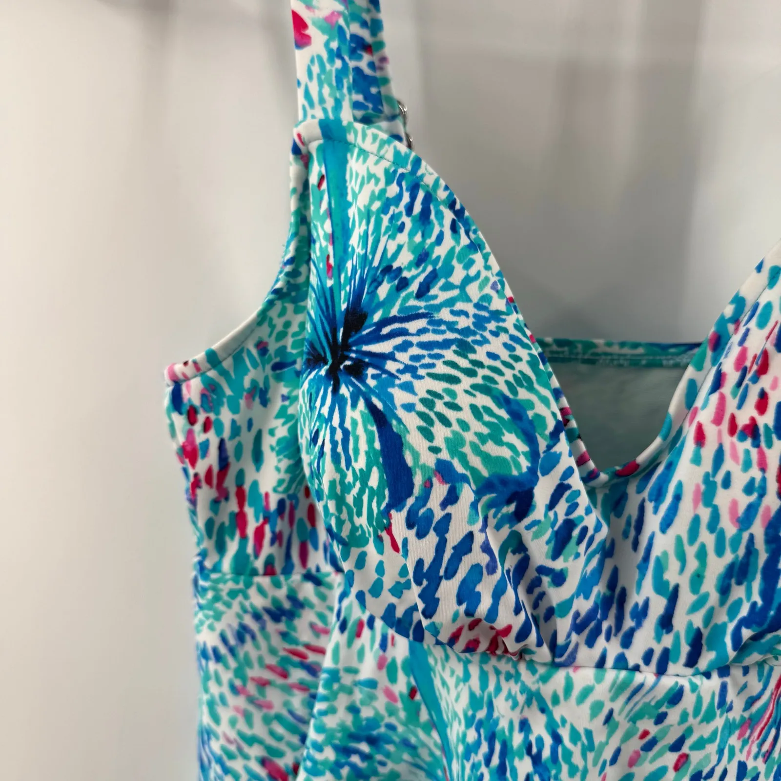 Swim Solutions Tankini Top Size 8 'Fits Up to a D Cup' Triple Tier NWT Blue - Image 9