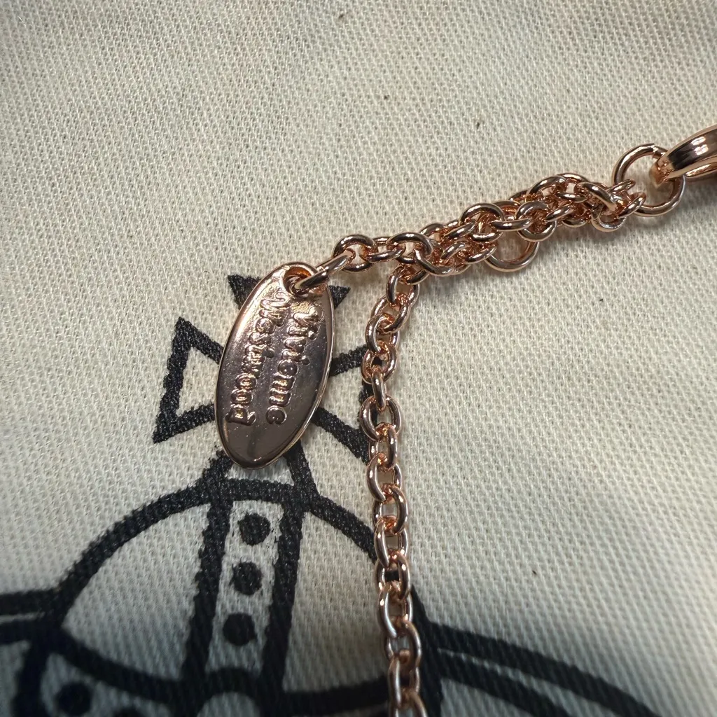 NEW Vivienne Westwood Bas Relief Rose Gold CZ XX24V Bracelet Size 6 - Image 3
