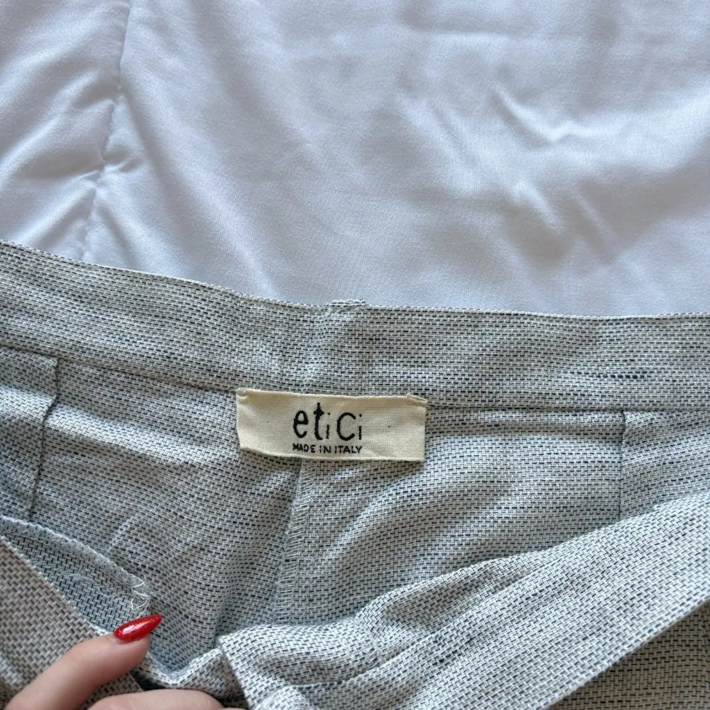 Etici Womens Size XXL Linen Blend Bermuda Shorts Gray Made In Italy Pockets - Image 5