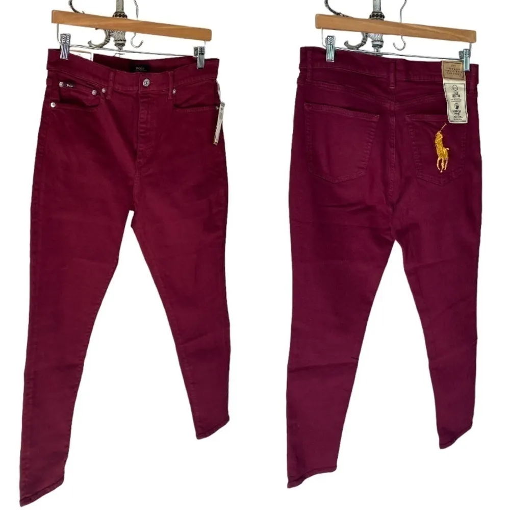 Polo Ralph Lauren jeans red plum color NEW high rise stretch Tompkins - Image 3